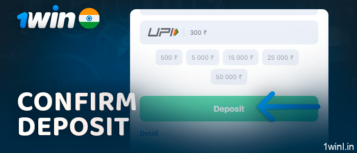 Confirm your deposit with 1Win