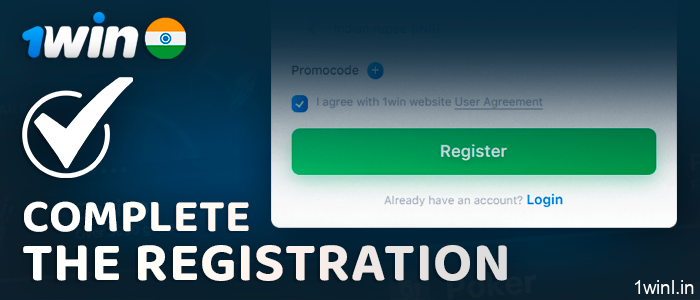 Complete registration on the 1Win website