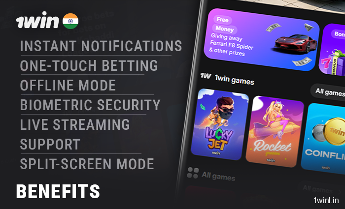 List of advantages in the 1Win app