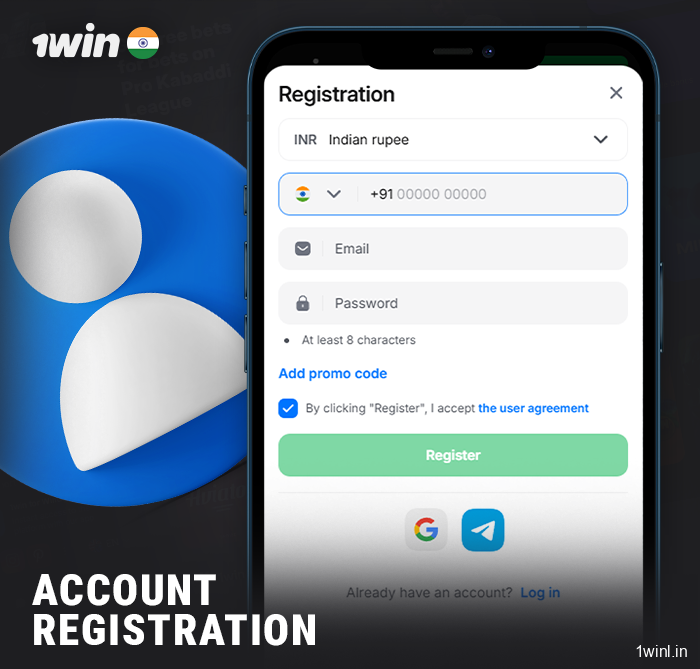 Creating a new account in the 1Win mobile app