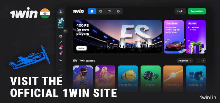 Visit the 1Win online casino website