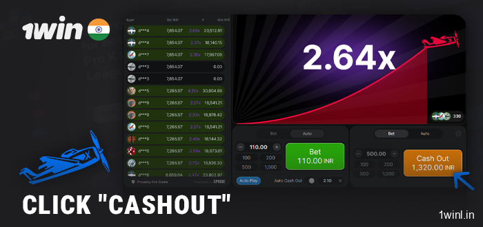 Collect winnings in Aviator 1Win at the right moment