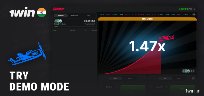Start playing with the Aviator demo mode on the 1Win website