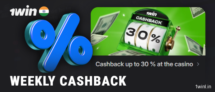 Get weekly cashback for playing at 1Win online casino