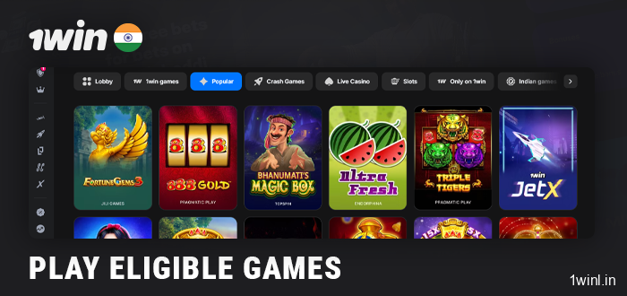 Play at 1Win Casino and wager your bonus