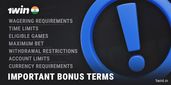 Important provisions for bonuses at 1Win India