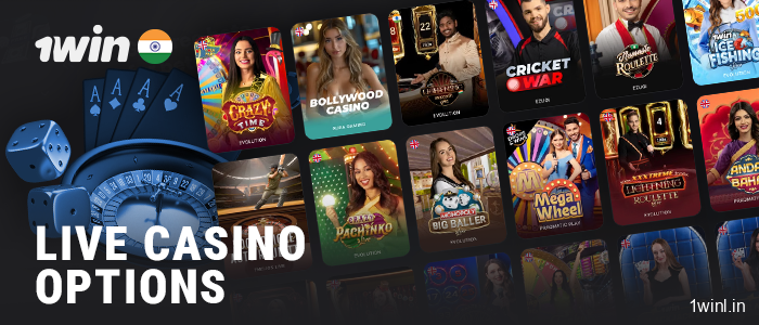Live casino games on the 1Win website - categories and examples