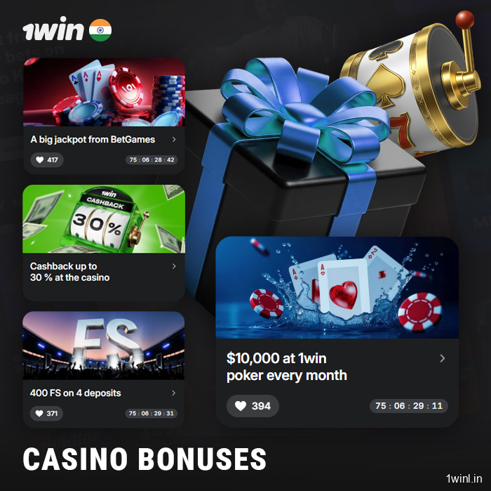 About casino bonuses at 1Win India