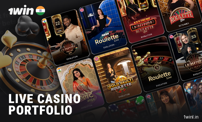 Live section at 1Win India - roulette, blackjack, and more